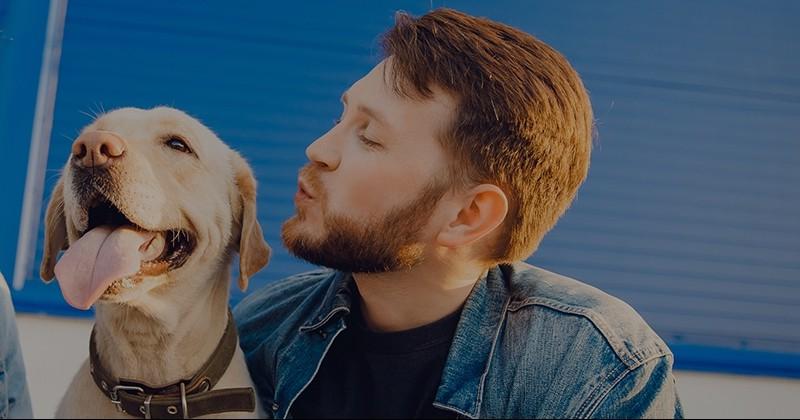 Man with Lab Dog