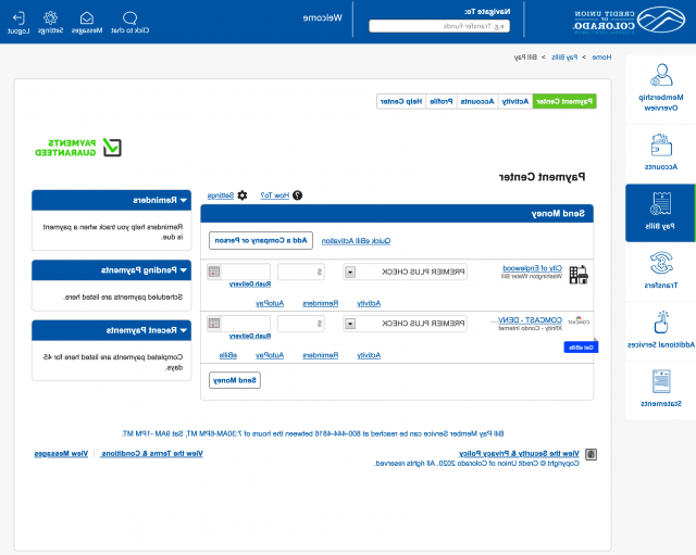 Bill Pay Payment Center